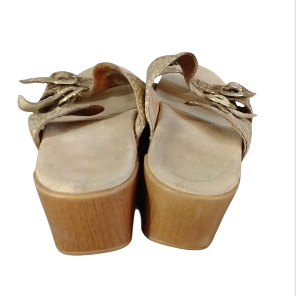 Dansko Sophie Sandal Snake Embossed Double Strap Buckle Mule Sandals Size 11 - Picture 6 of 10